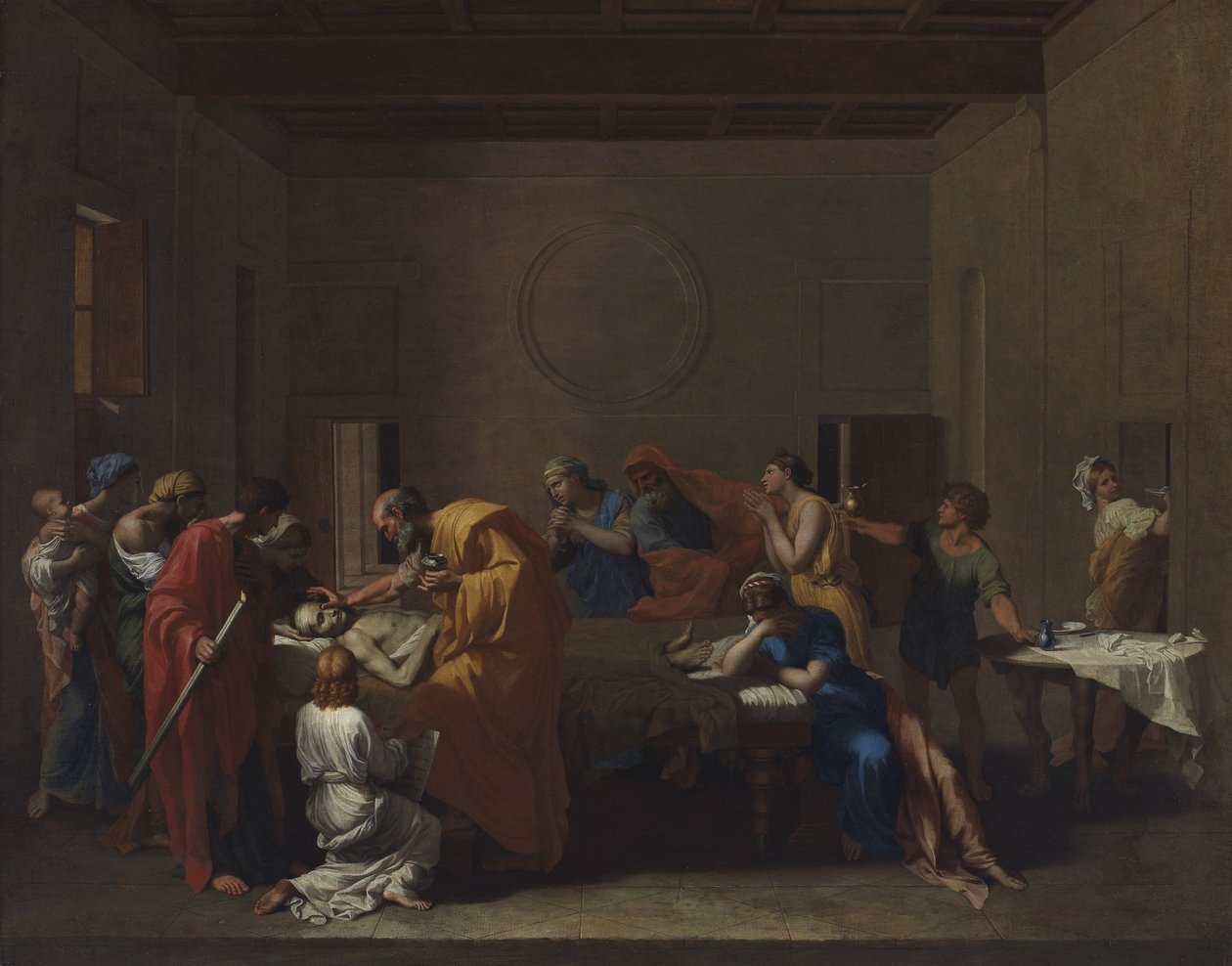 Extreme Unction, a "Hét szentségből", 1638-40 alkotó: Nicolas Poussin