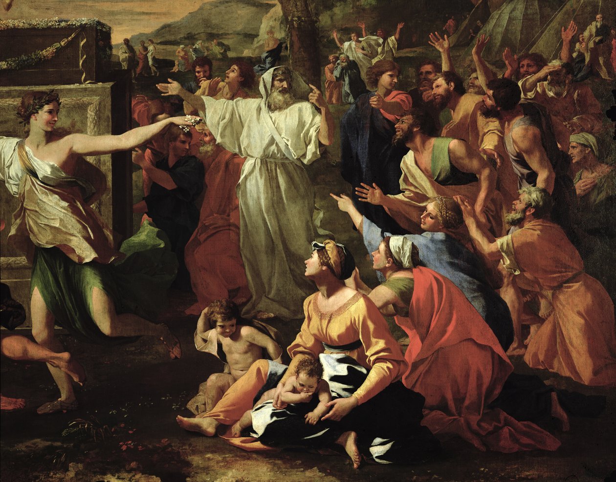 Az Aranyborjú imádása, 1634 előtt olaj, vászon 3738-as részlet alkotó: Nicolas Poussin