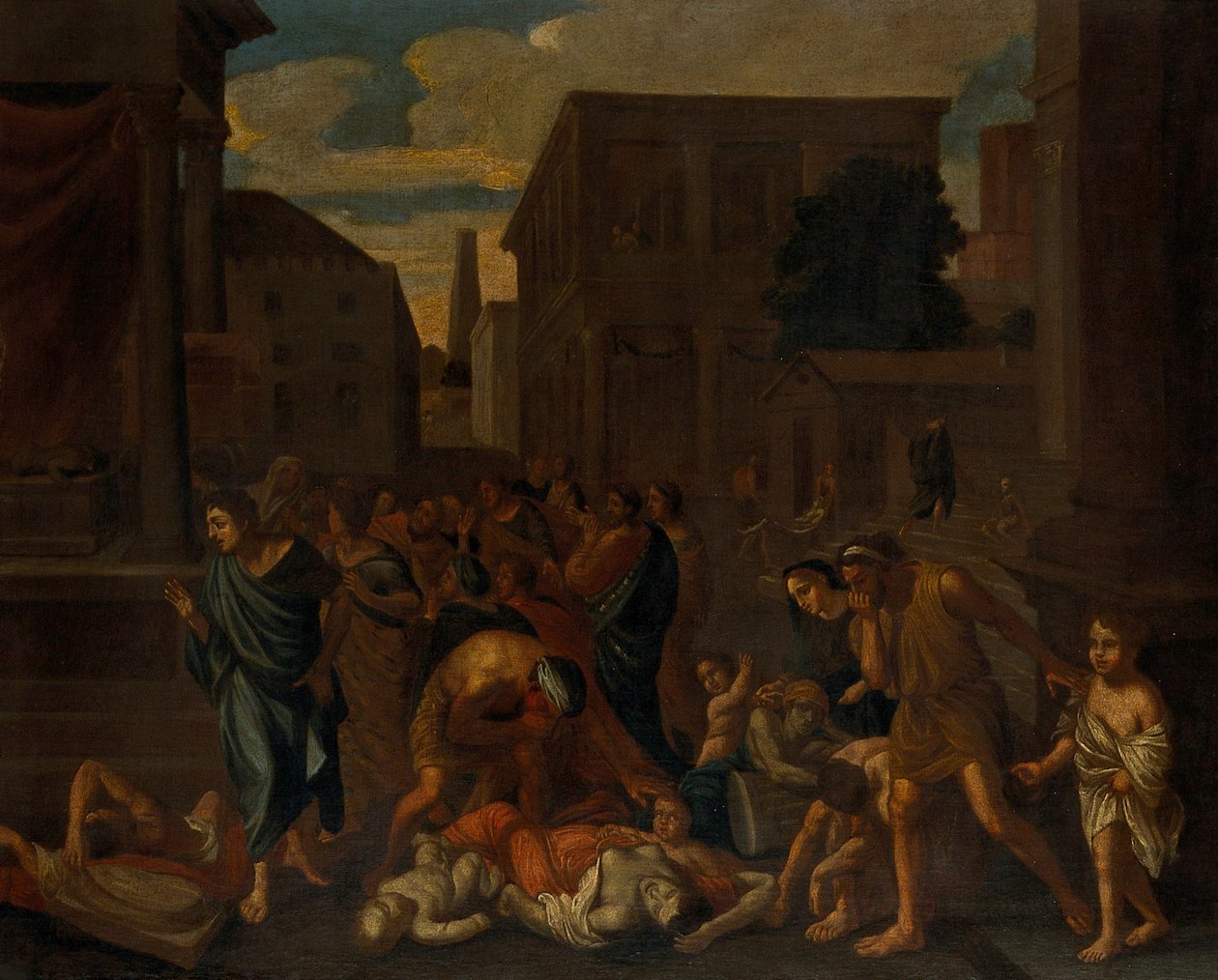 A filiszteusok csapása Asdodban alkotó: Nicolas Poussin