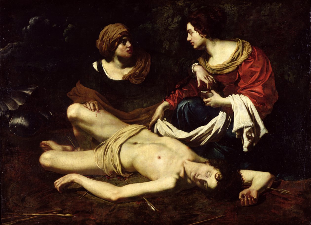 Szent Sebestyén Szent Irén gondozása alkotó: Nicolas Regnier