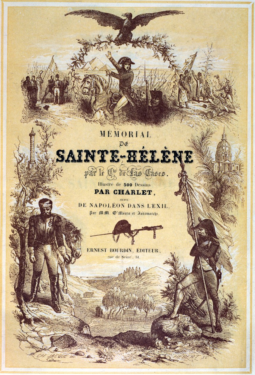 Emmanuel de Las Cases (1766-1842) „Memorial de Sainte-Helene” címlapja 1842-ben alkotó: Nicolas Toussaint Charlet