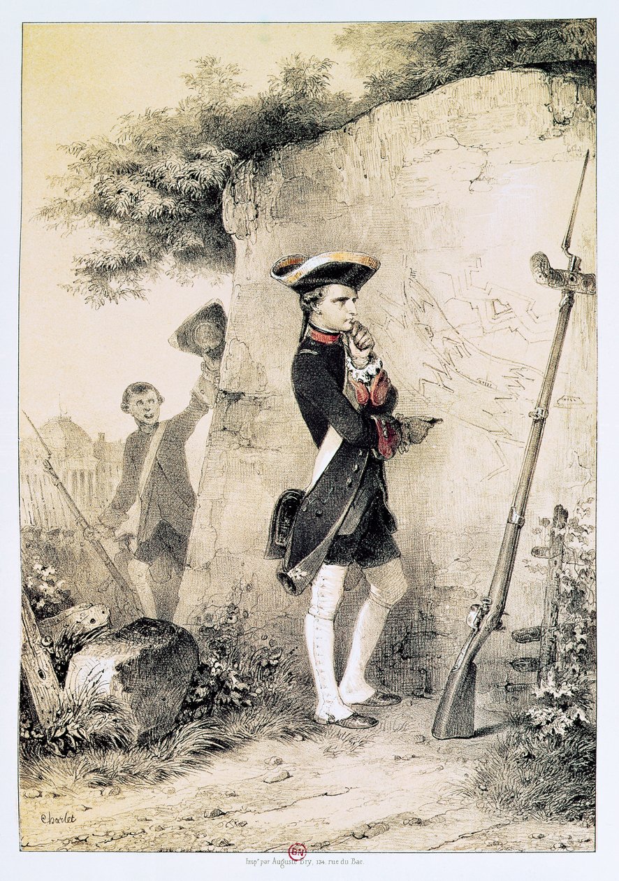 I. Napóleon (1769-1821) a Katonai Iskolában 1783-ban, illusztráció a "L