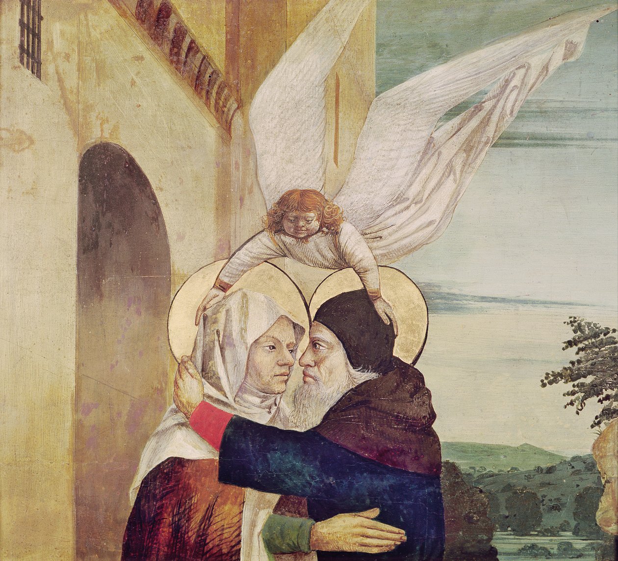 Szent Anna és Szent Joachim találkozása az Aranykapunál, 1499 körül. alkotó: Nicolas d