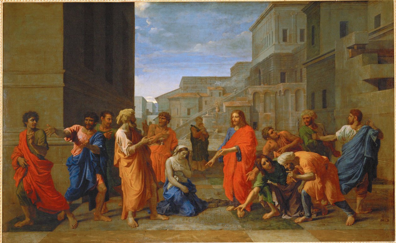 La femme adultere - a házasságtörő nő ... alkotó: Nicolas (attr.to) Poussin