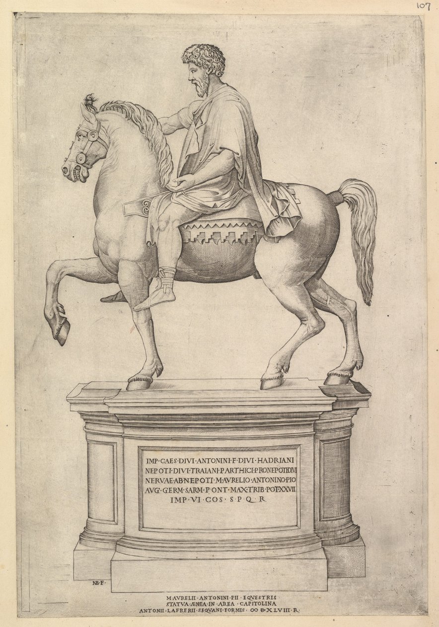 A római pompás tükre: Marcus Aurelius, 16. század. alkotó: Nicolas Beatrizet