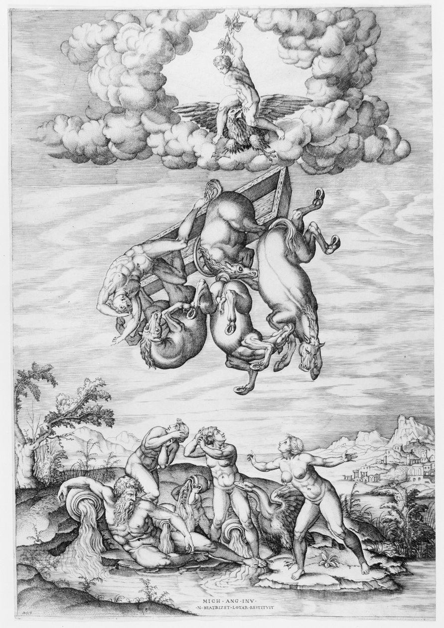 Phaeton bukása, 1540-66., 1540-66. alkotó: Nicolas Beatrizet