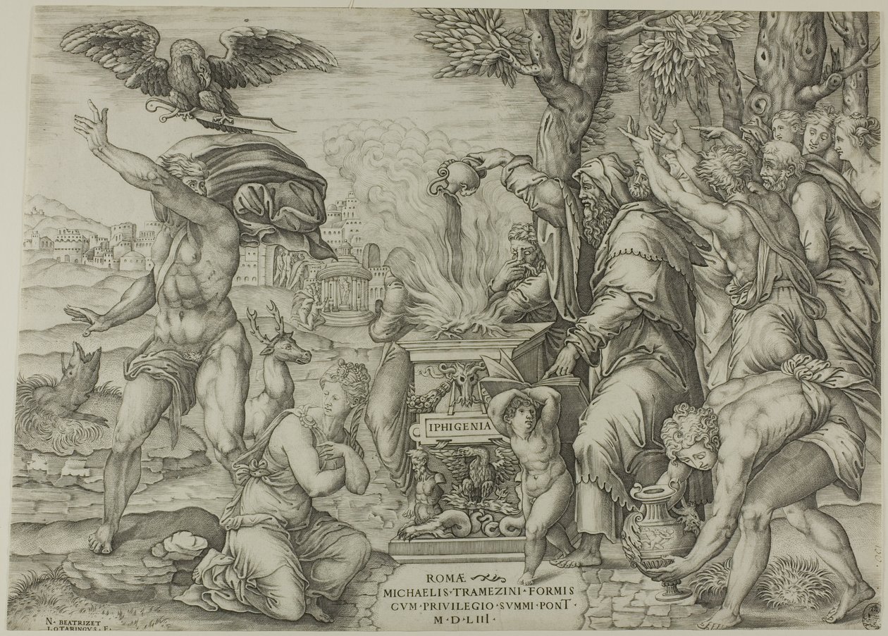 Iphigenia feláldozása alkotó: Nicolas Beatrizet