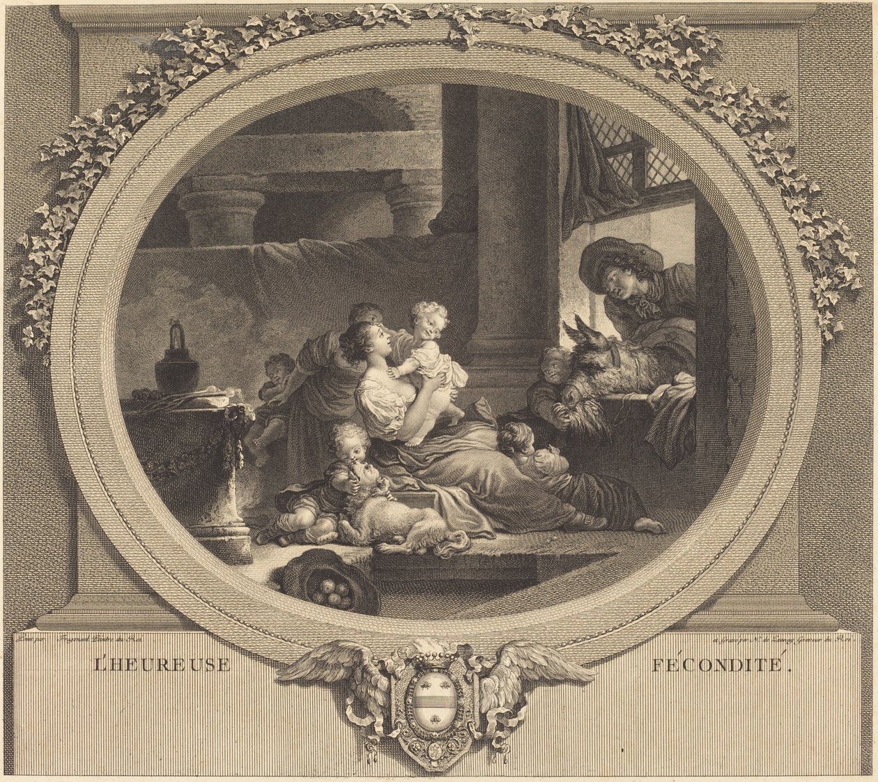 A boldog termékenység alkotó: Nicolas Delaunay after Jean Honoré Fragonard