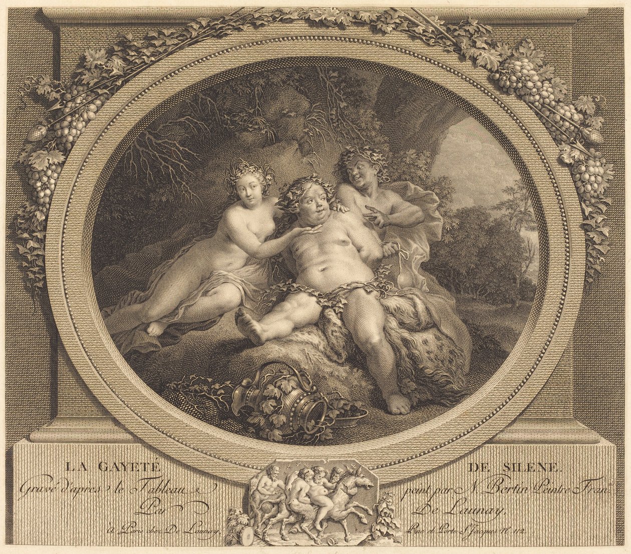 Silenus vidámsága alkotó: Nicolas Delaunay after Nicolas Bertin