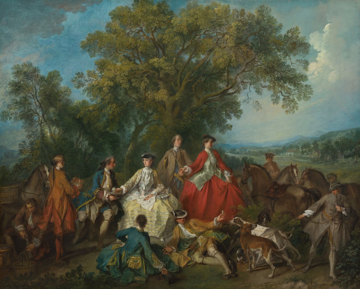 Piknik a vadászat után, valószínűleg c. 17351740. alkotó: Nicolas Lancret