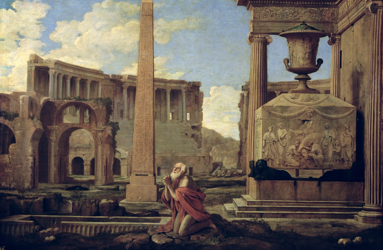 Remete a romok között alkotó: Nicolas Poussin