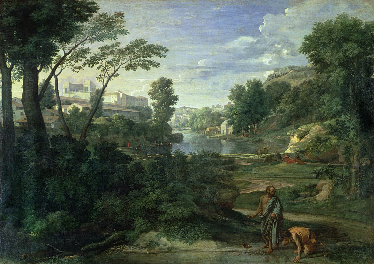 Táj Diogenesszel alkotó: Nicolas Poussin