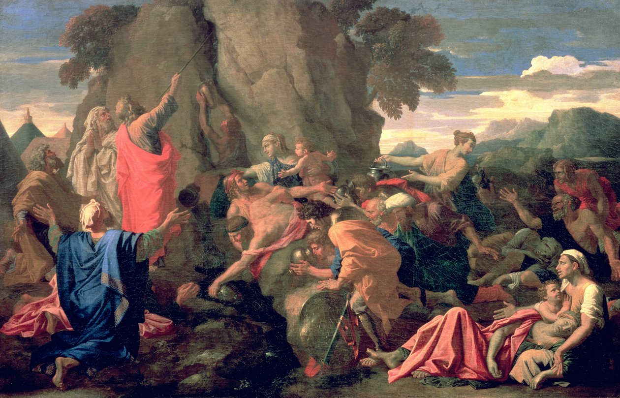 Mózes vizet ver a szikláról alkotó: Nicolas Poussin