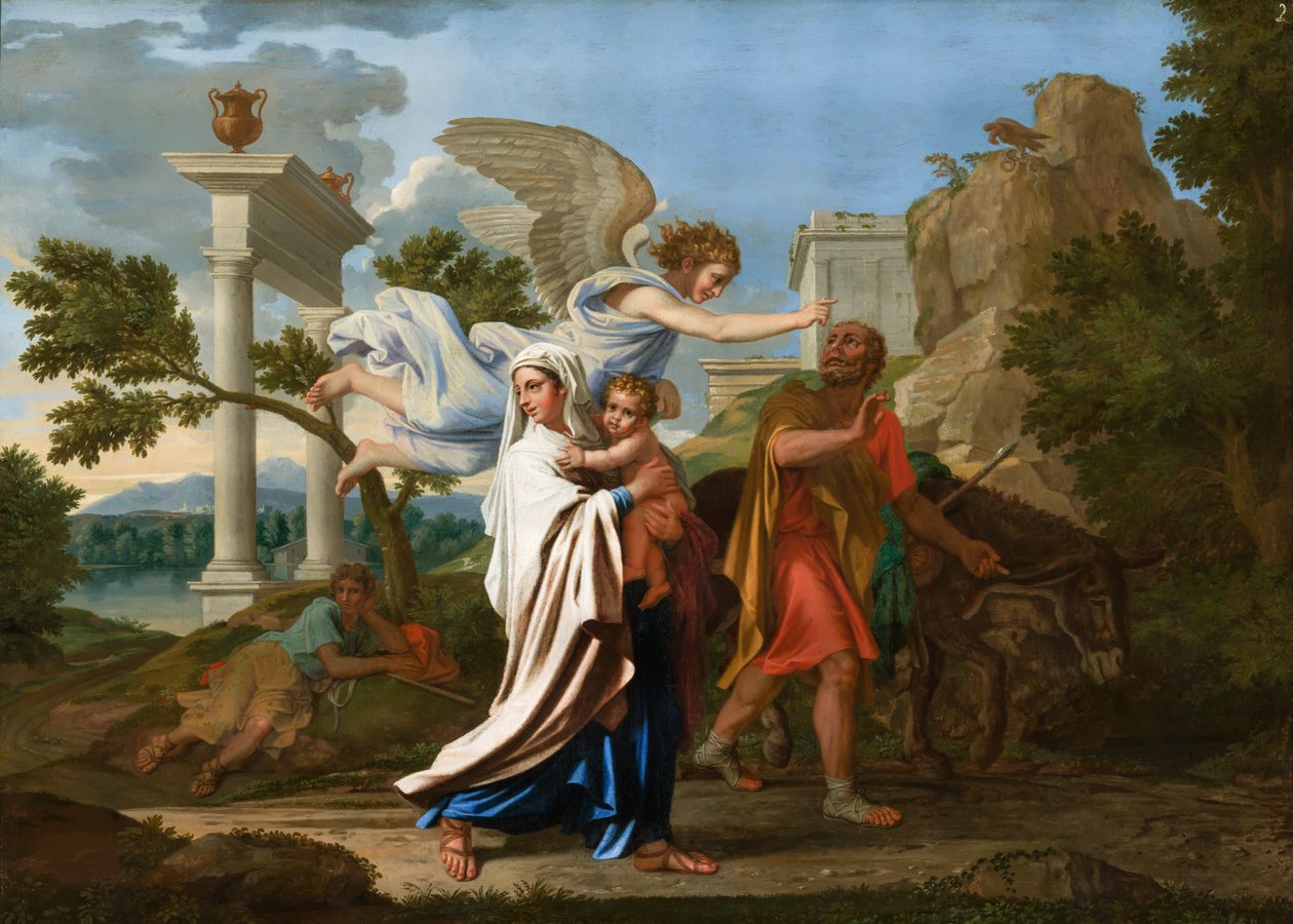 Repülés Egyiptomba, 1657 körül. alkotó: Nicolas Poussin