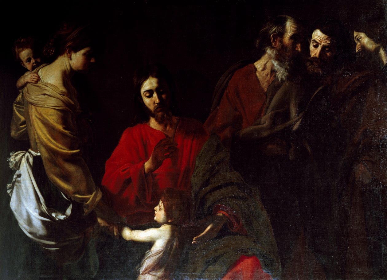 Krisztus a gyerekek között (olaj, vászon) alkotó: Nicolas Tournier