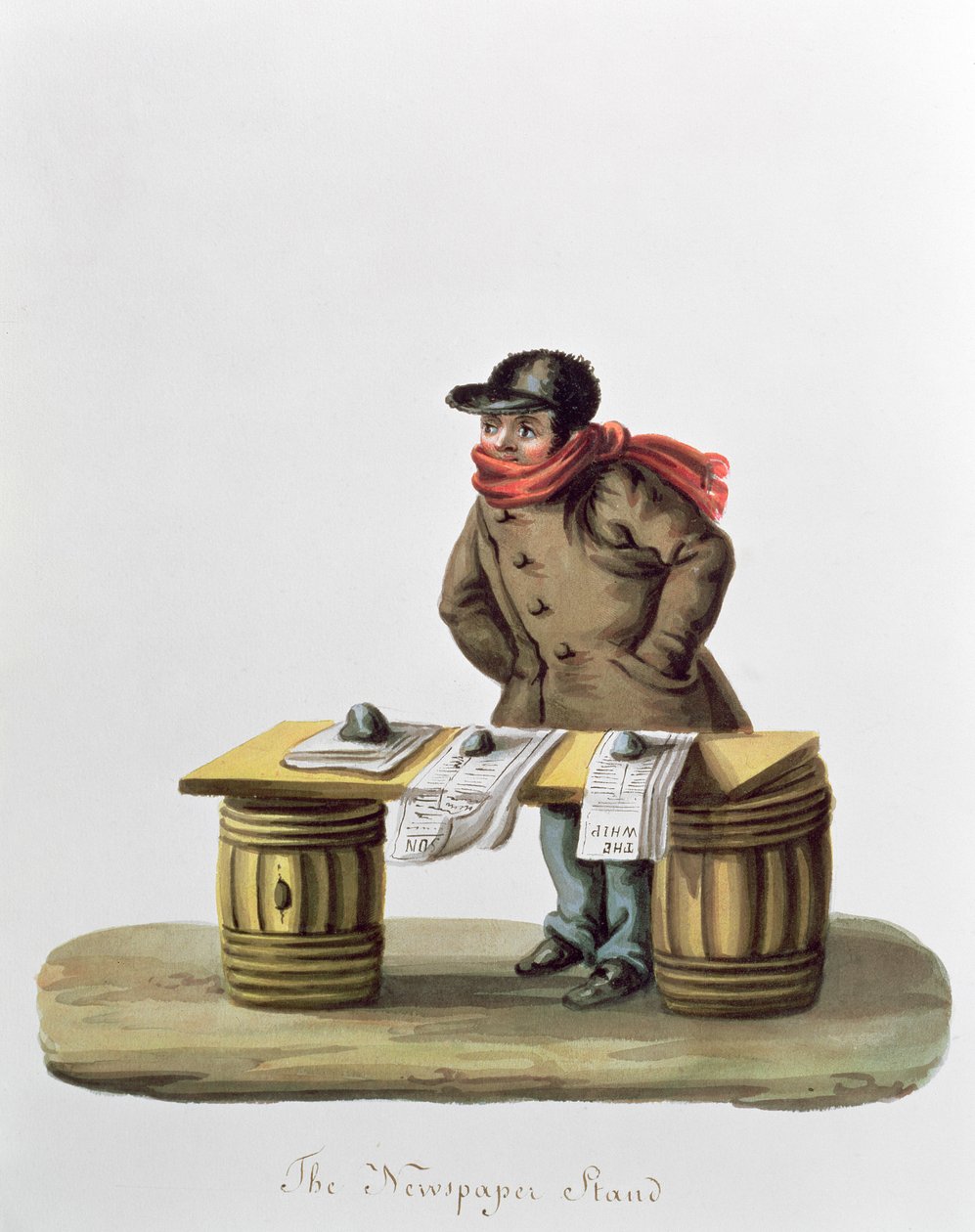 Az újságállvány, 1840-44 körül alkotó: Nicolino Calyo