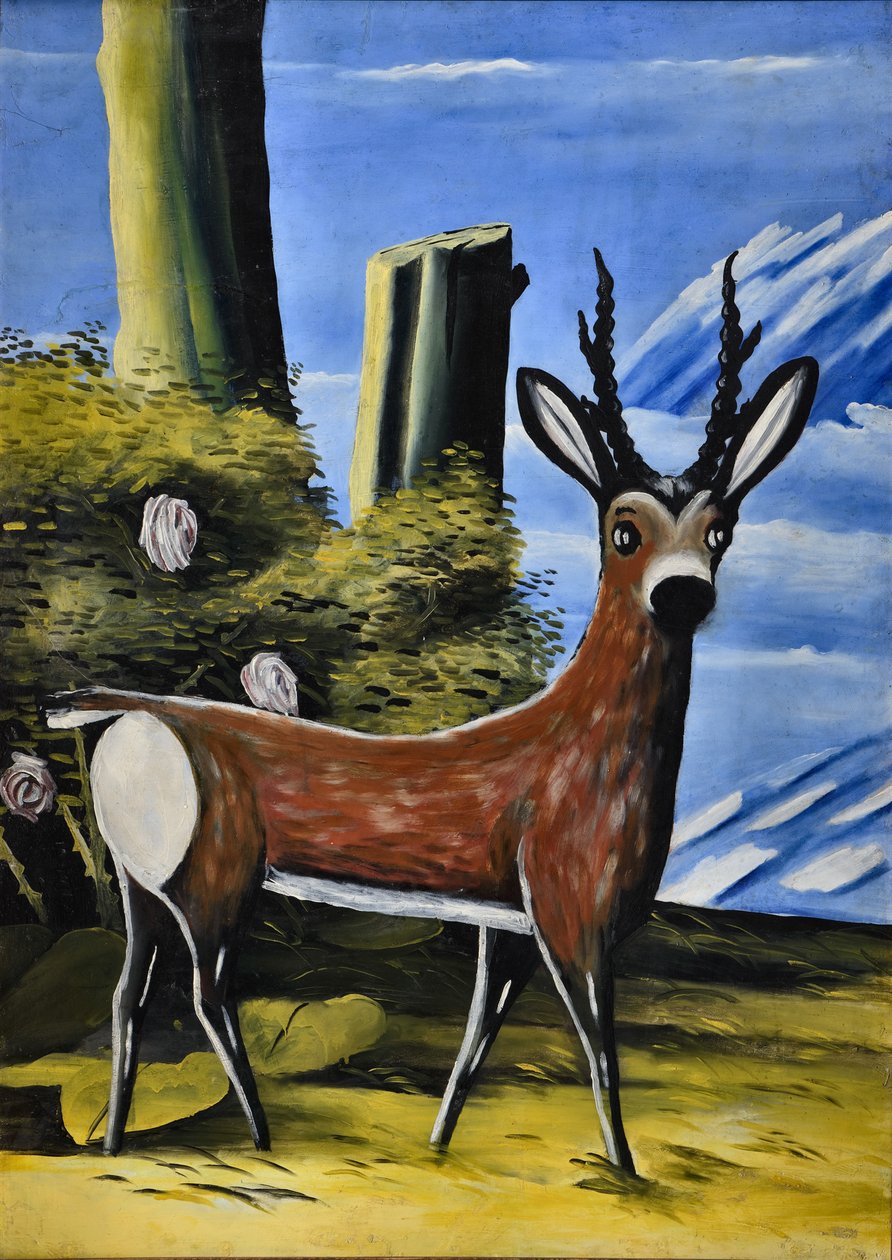 Roe Deer and Landscape alkotó: Niko Pirosmani