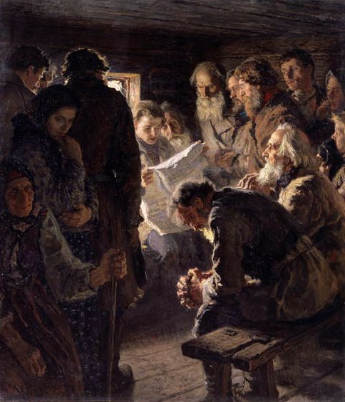 Hírek a háborúból, 1905 alkotó: Nikolai Petrovich Bogdanov Belsky