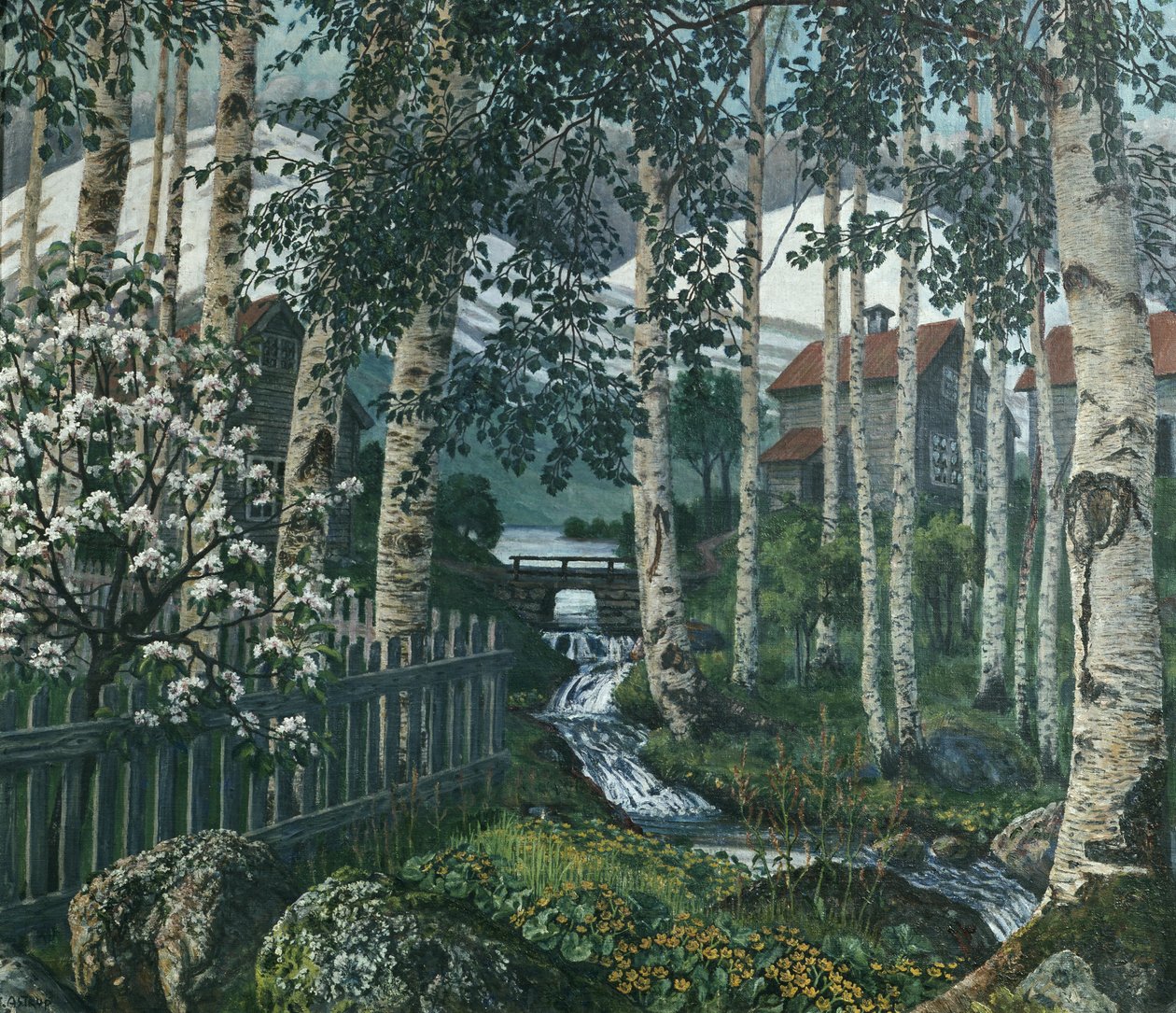 Nyírfák (olaj, vászon) alkotó: Nikolai Astrup