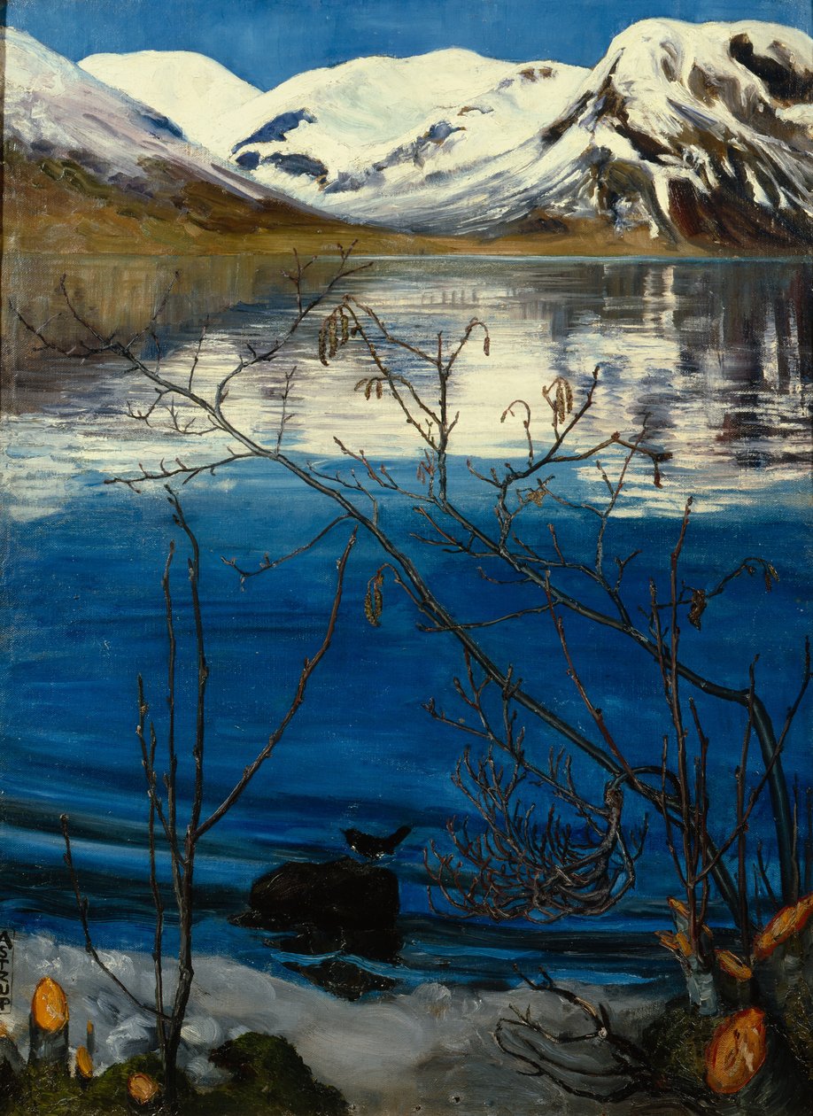 Márciusi hangulat a Jølstervannetben alkotó: Nikolai Astrup