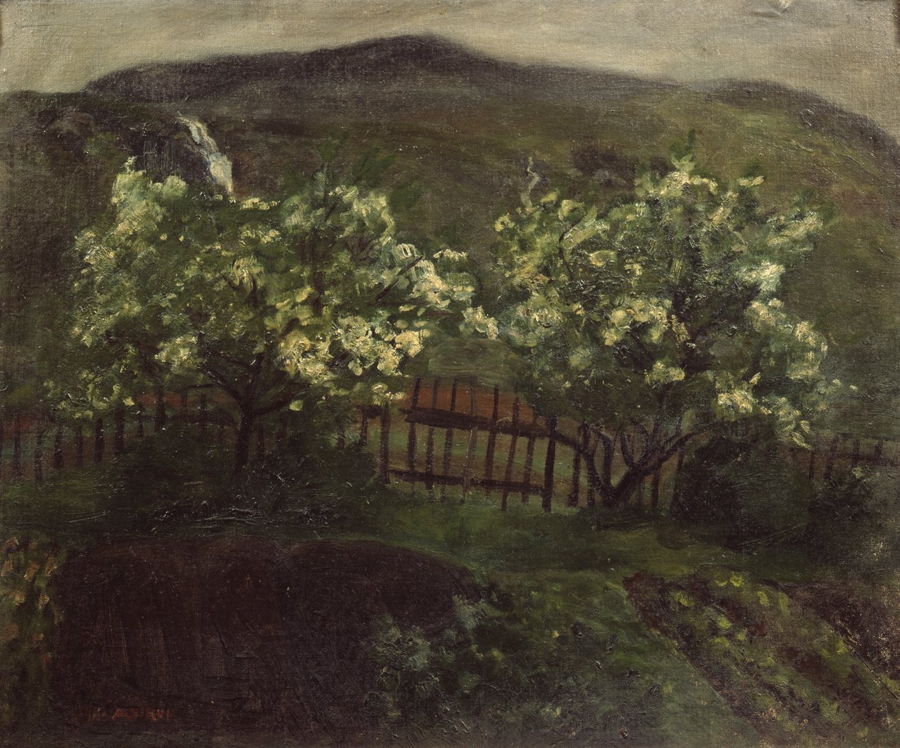 Tavaszi eső és cseresznye alkotó: Nikolai Astrup