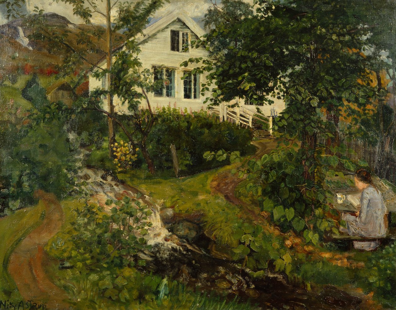 A régi paplaktanya, 1908 előtt alkotó: Nikolai Astrup