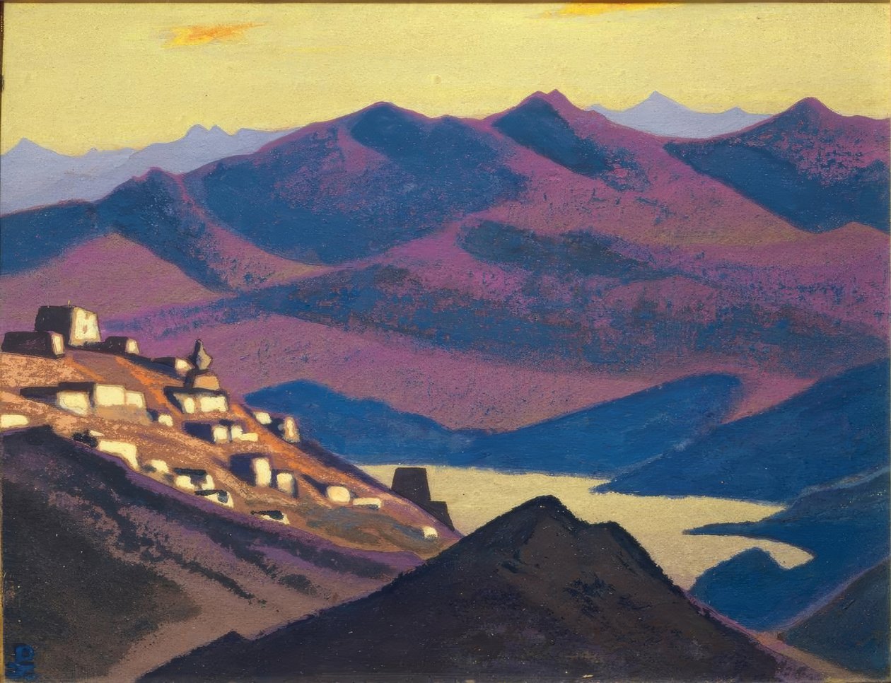 Jam Zo-tó (település a hegyekben) alkotó: Nikolai Konstantinowitsch Roerich