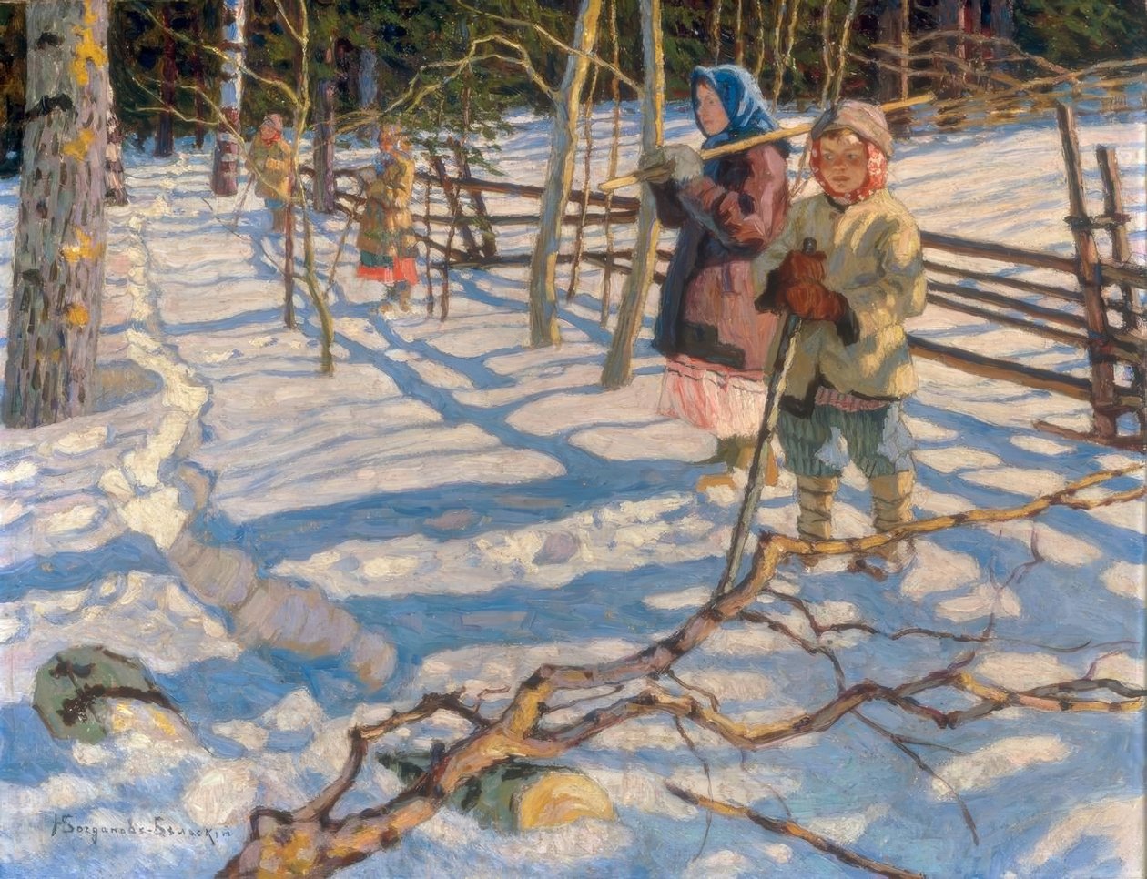 Gyerekek a hóban alkotó: Nikolai P. Bogdanow Bjelski