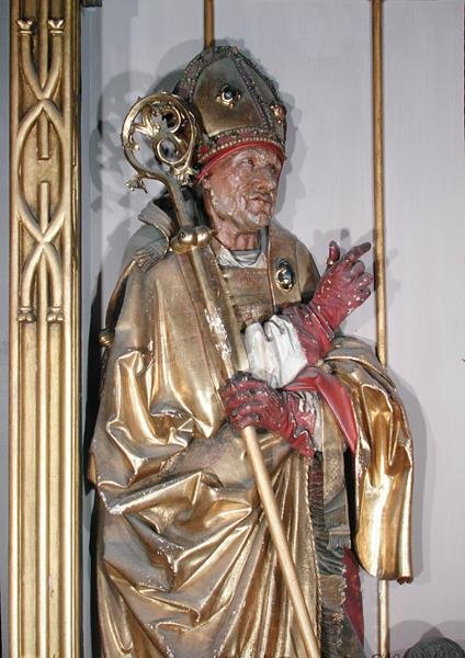 Szent Ágoston, az isenheimi oltárképből, 1490 körül (aranyozott fa) alkotó: Nikolaus Hagenauer