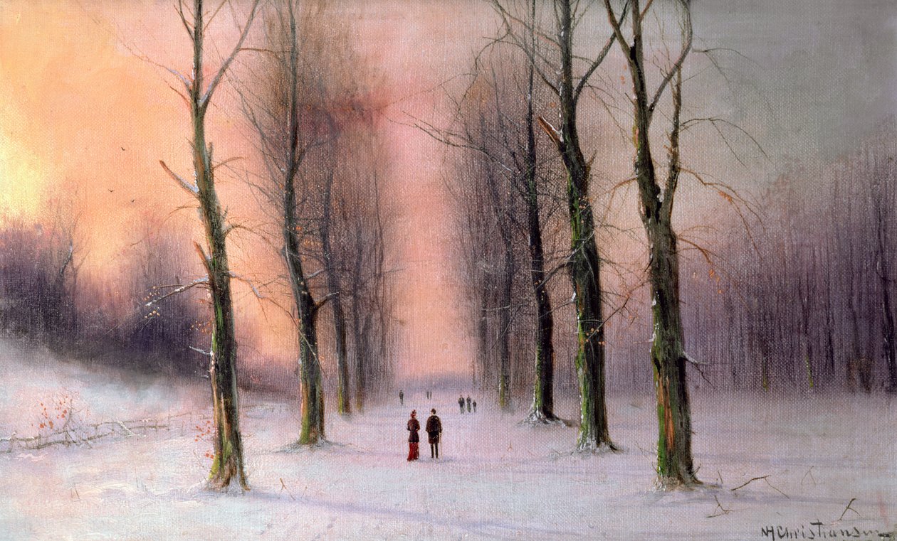 Snow Scene-Wanstead Park alkotó: Nils Hans Christiansen