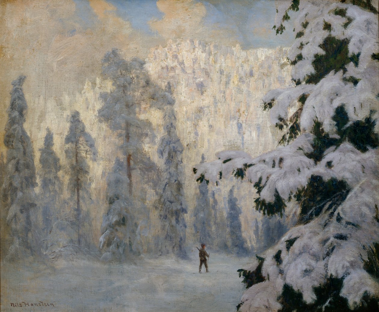 Hunter síelés (olaj, vászon) alkotó: Nils Hansteen