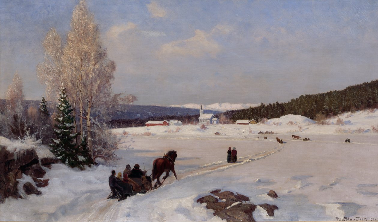 Szánkózás a templomhoz alkotó: Nils Hansteen