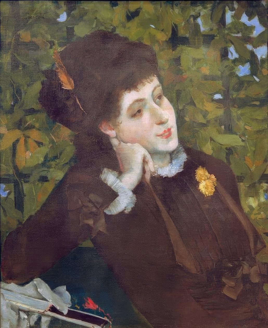 Női portré (Berthe Morisot) alkotó: Norbert Goeneutte