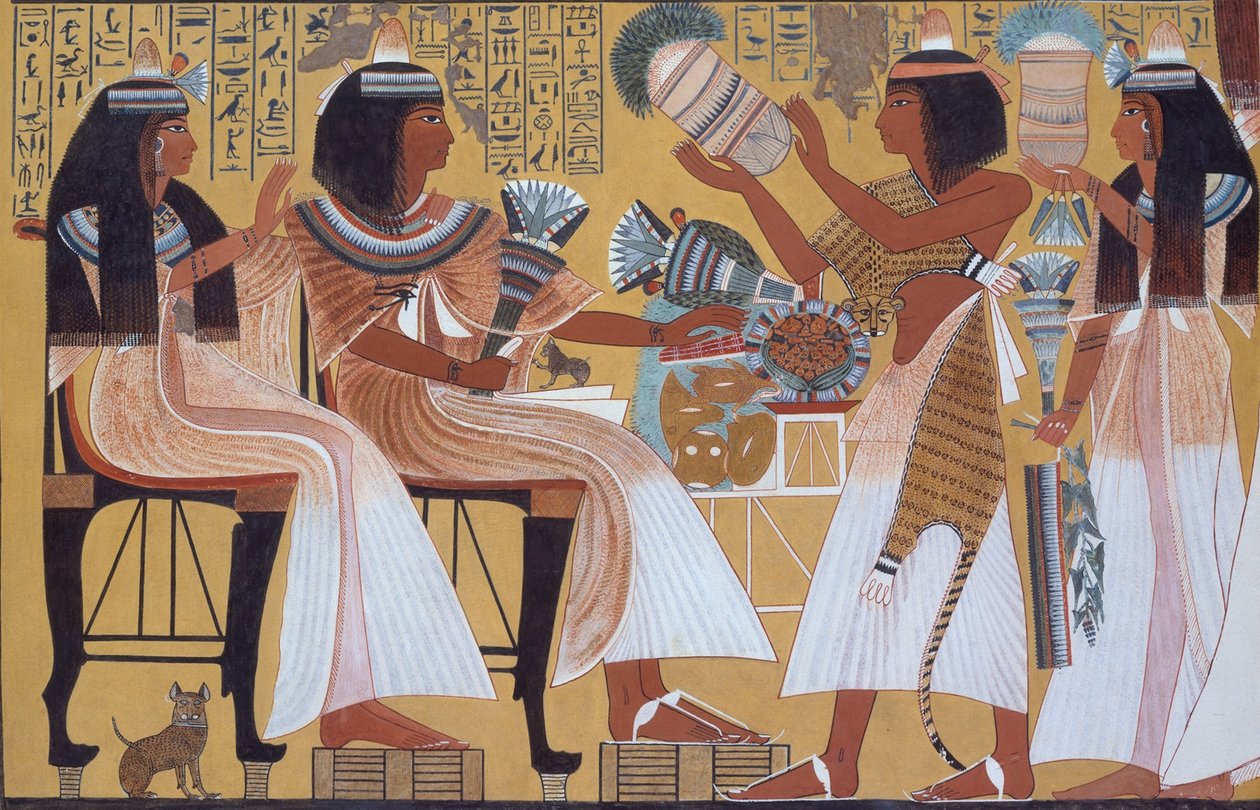 Ipuy és felesége felajánlásokat kapnak gyermekeiktől, Kr.e. 1279–1213 alkotó: Norman de Garis Davies