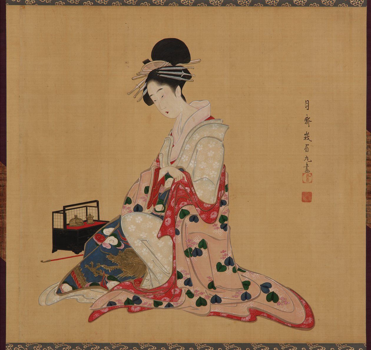 Oiran, Edo-korszak, 19. század eleje-közepe. alkotó: Numata Gessai