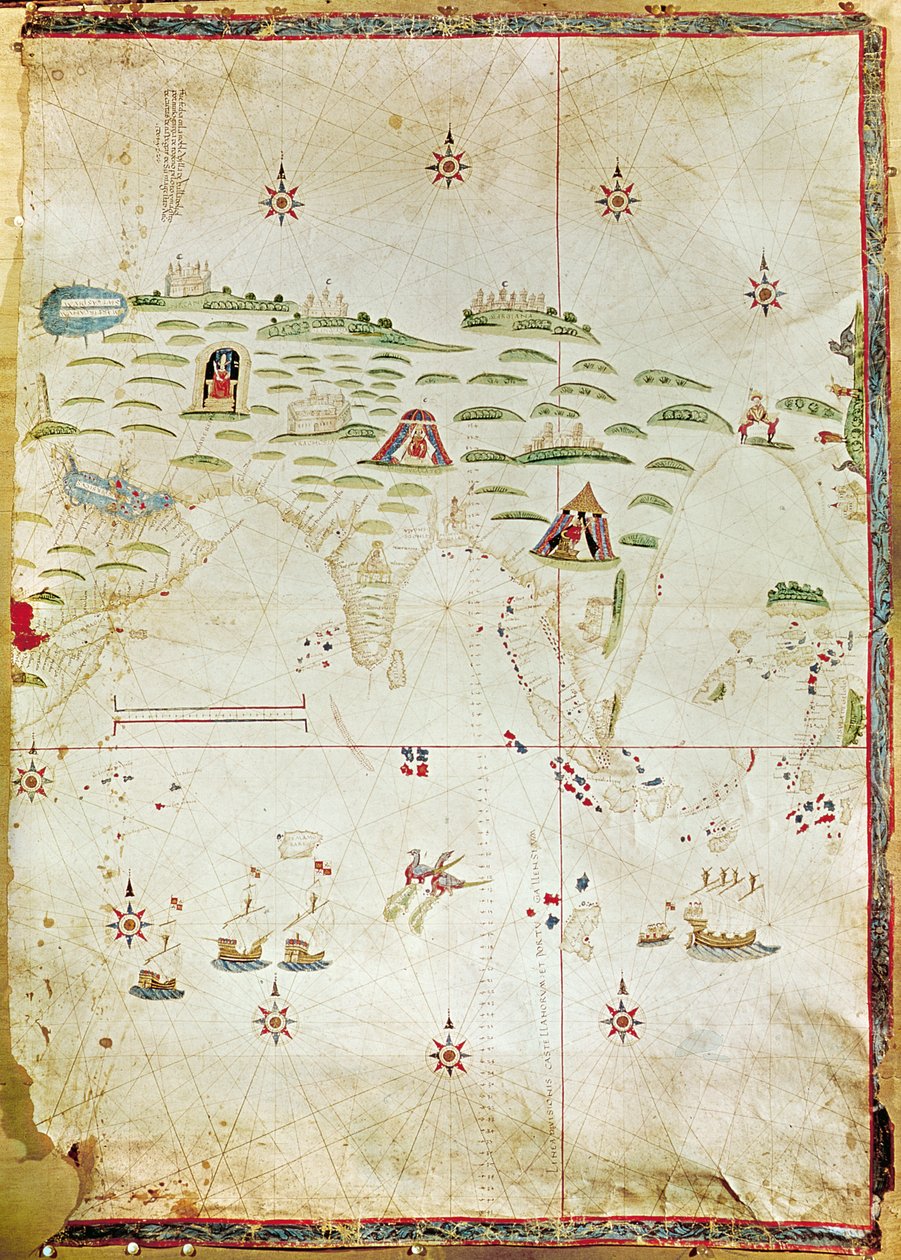 A Molukkák térképe, 1522 (kézirat pergamen) alkotó: Nuno Garcia de Toreno