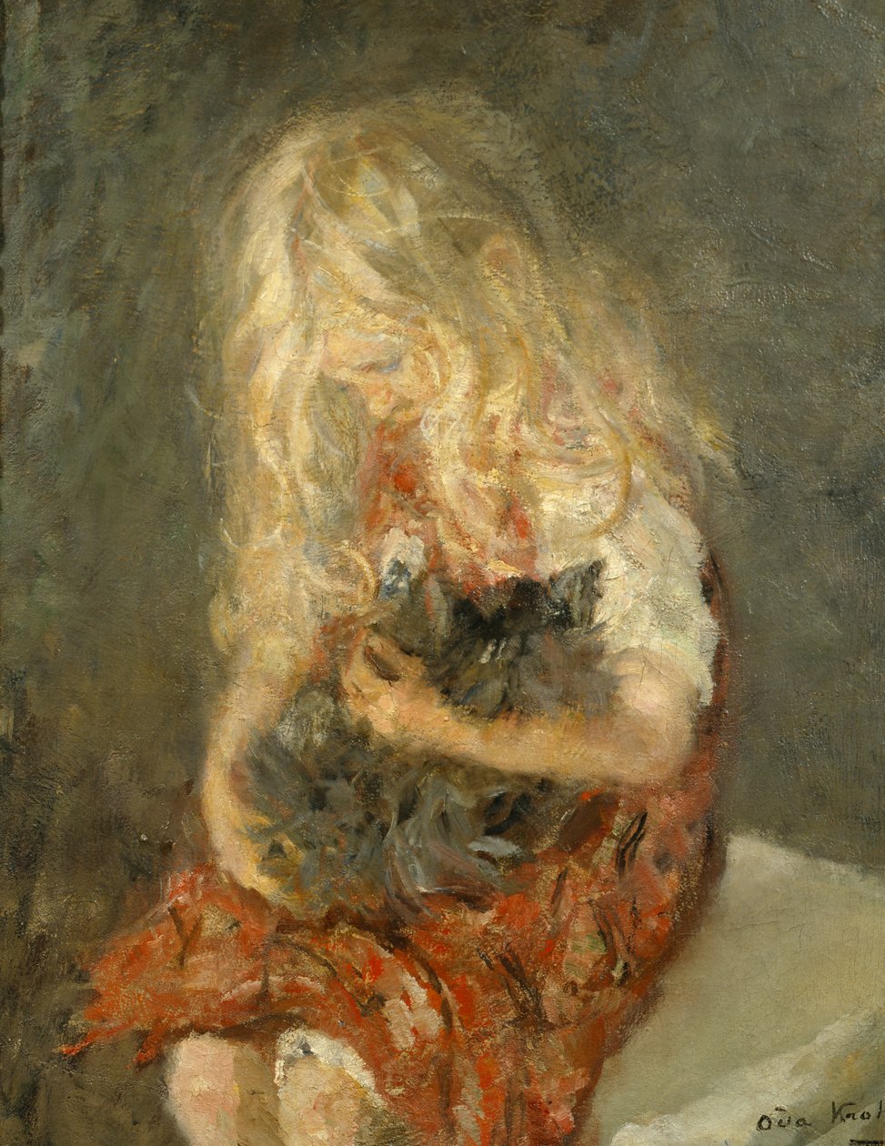 Lány macskával alkotó: Oda Krohg