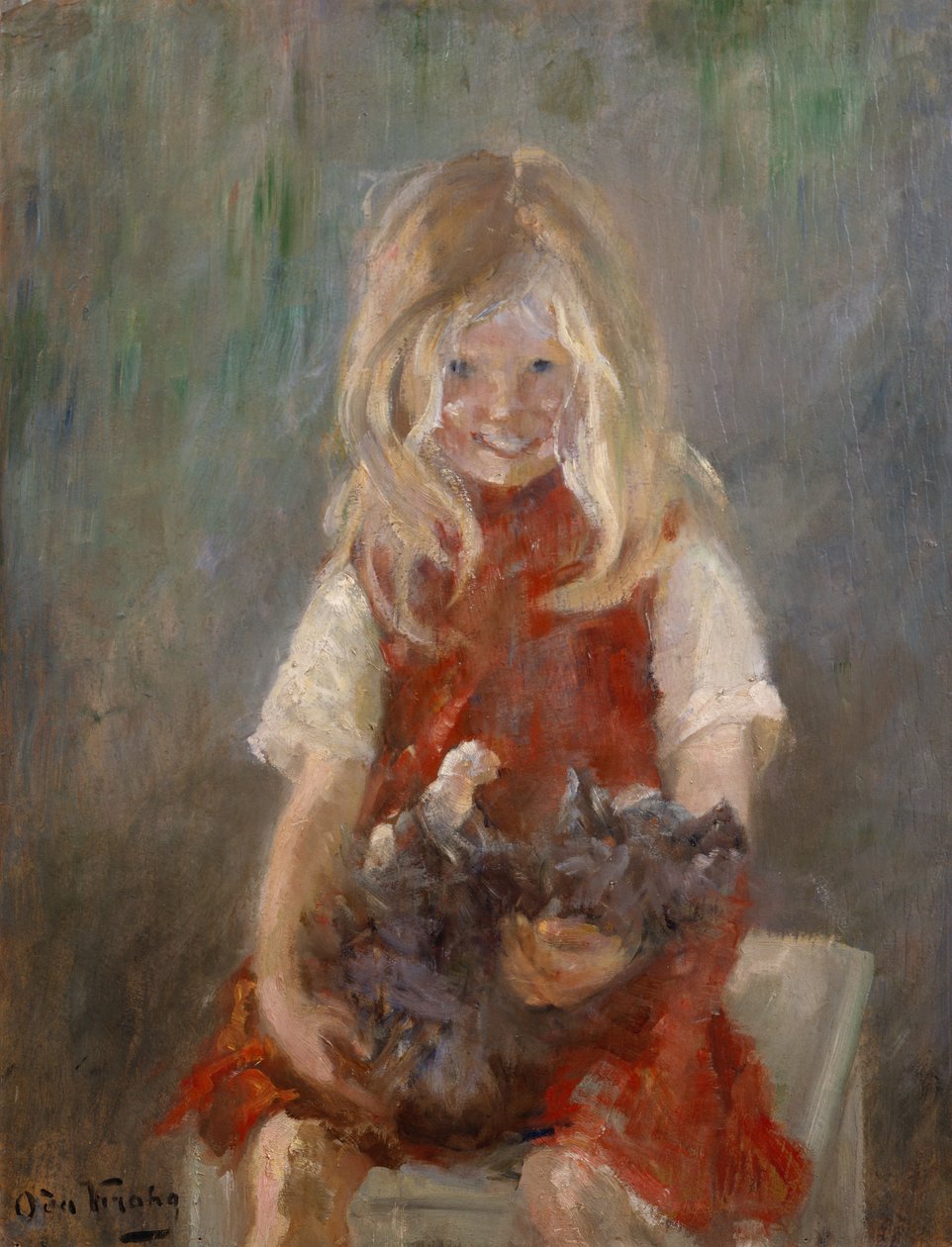 Lány macskával alkotó: Oda Krohg