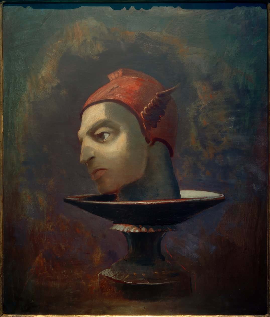 Perszeusz feje (A Merkúr feje egy tálon) alkotó: Odilon Redon
