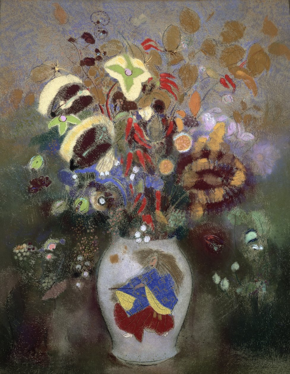 Virágcsendélet (pasztell, papíron) alkotó: Odilon Redon