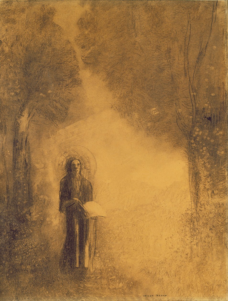 The Walker, Study for "The walking Buddha"), 1890-95 (szén papíron) alkotó: Odilon Redon