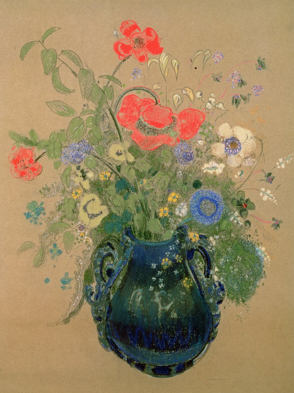 Virágváza, 1905-2008 körül (pasztell, papír) alkotó: Odilon Redon