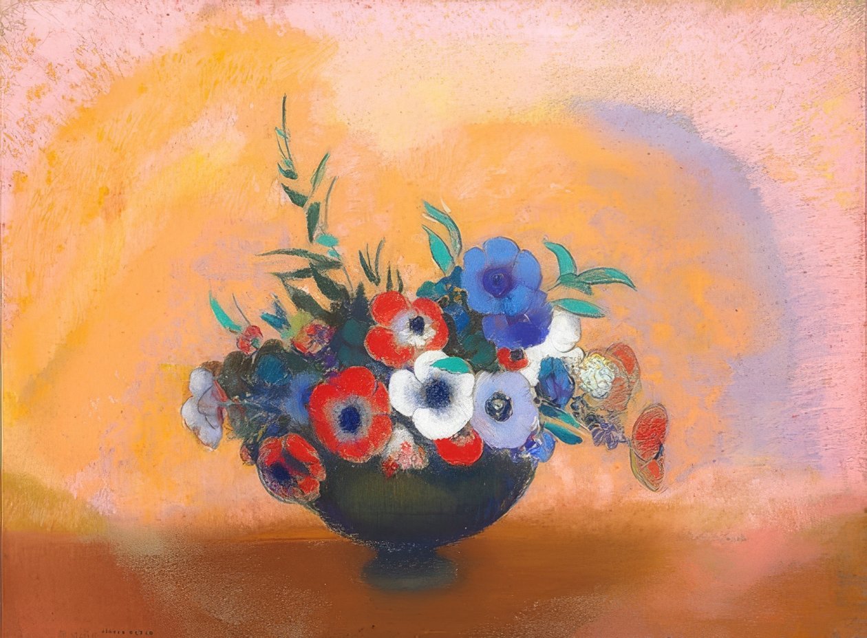 Anemonen (A kökörcsin). 1912 alkotó: Odilon Redon