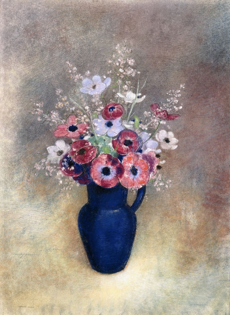 Kökörcsin egy kancsóban, 1910-15 alkotó: Odilon Redon