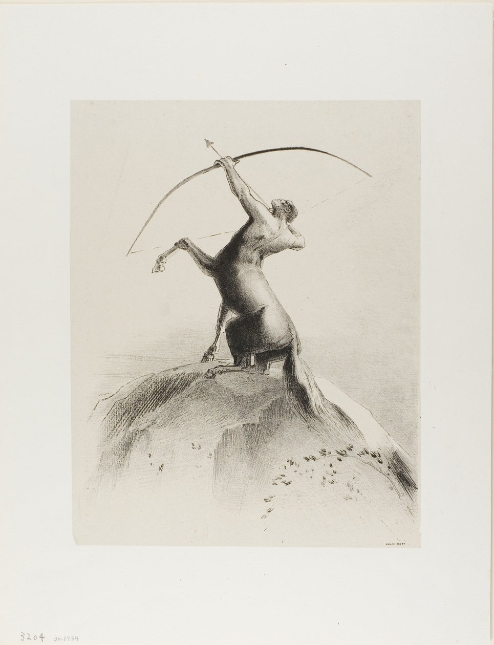 Kentaur a felhőkre céloz alkotó: Odilon Redon