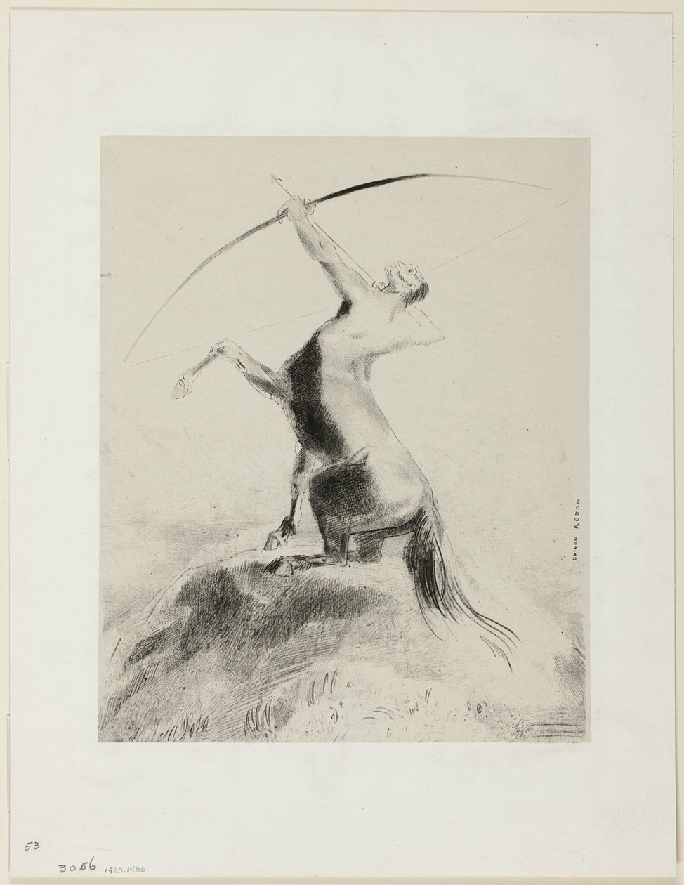 Kentaur a felhőkre céloz alkotó: Odilon Redon