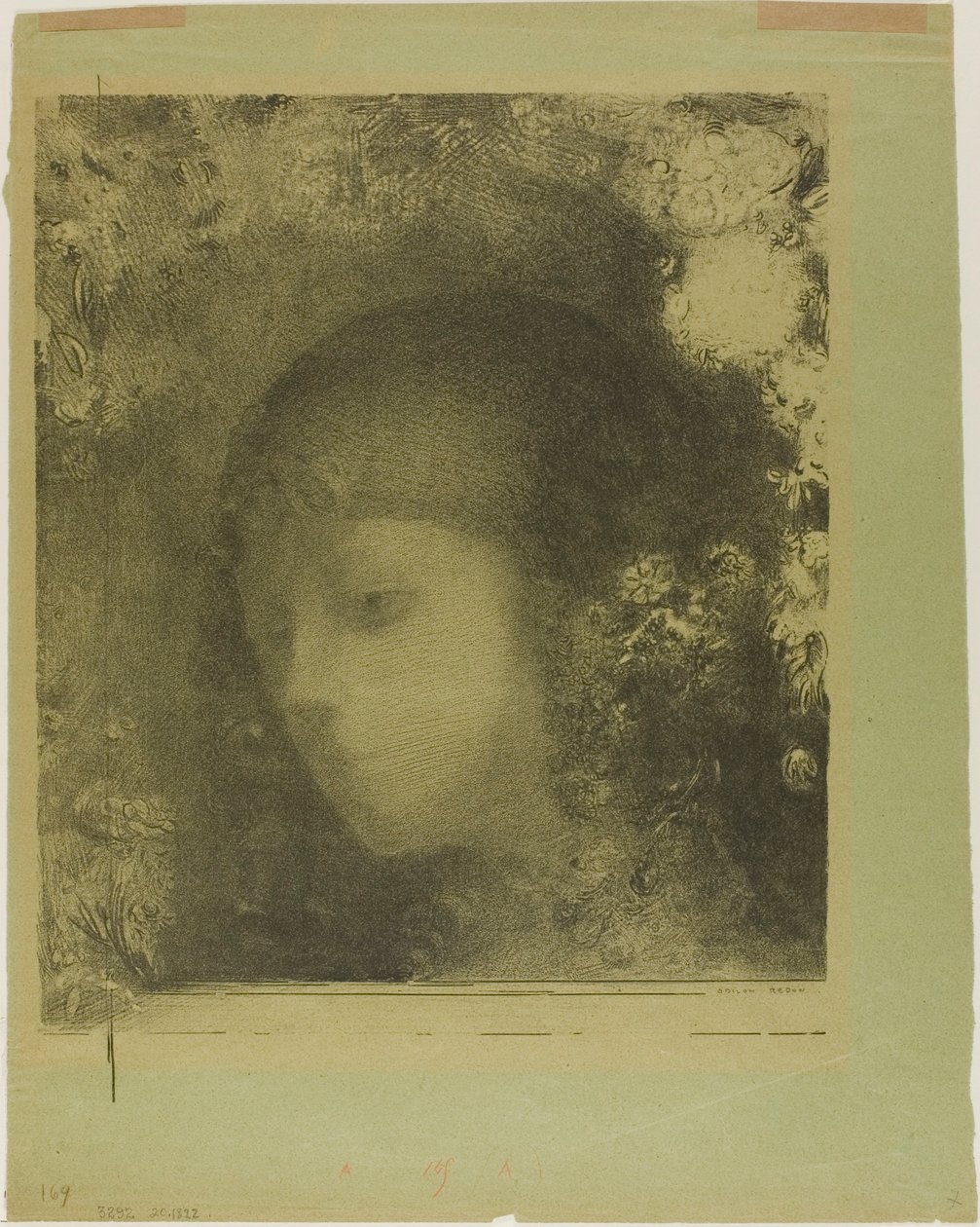 Gyermekfej virágokkal alkotó: Odilon Redon