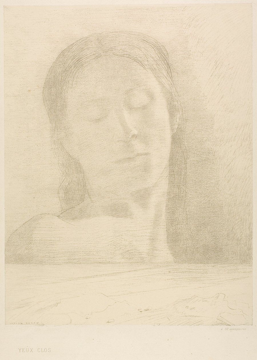 Csukott szemek alkotó: Odilon Redon