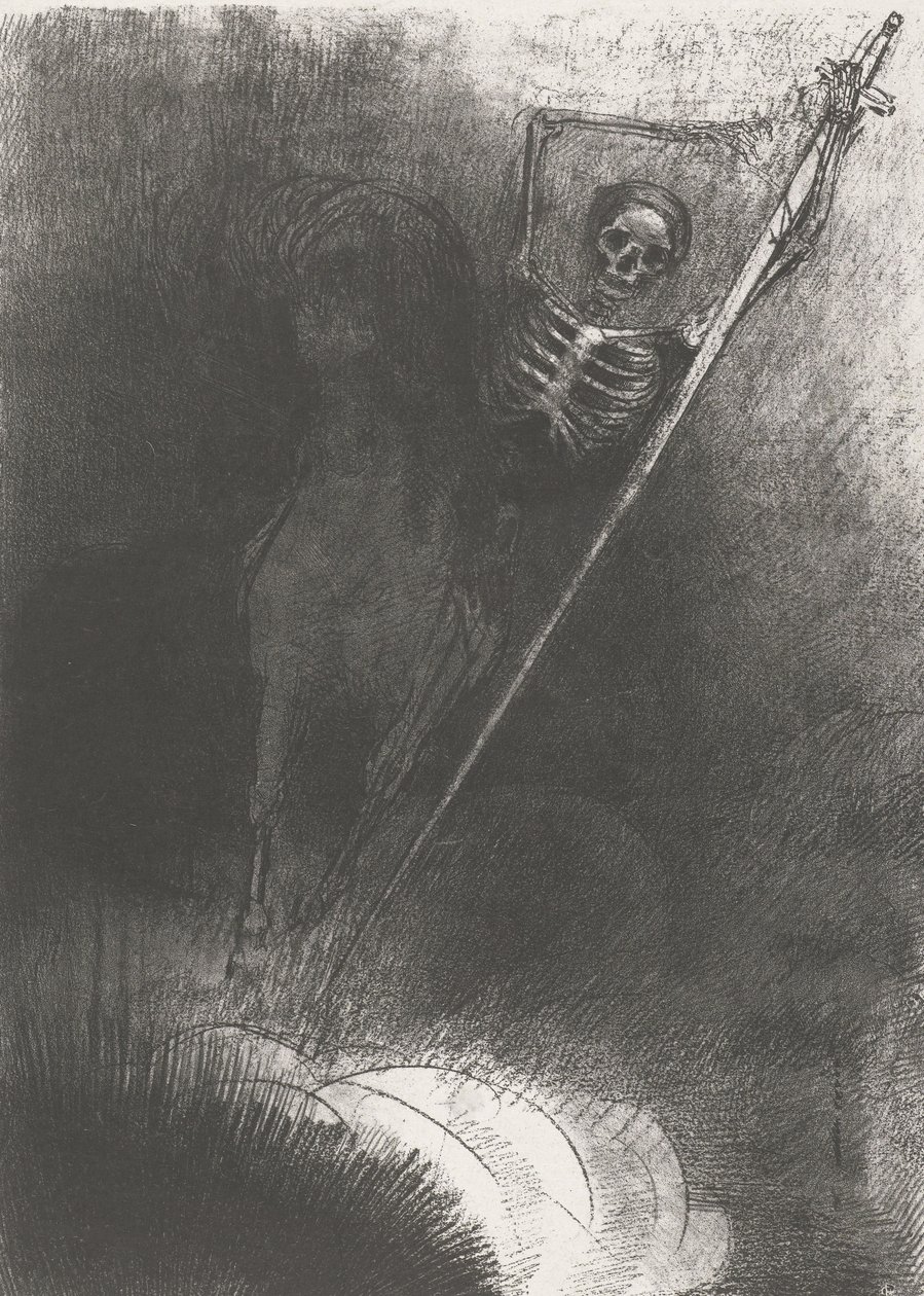 Halál a lovon, 1899 (nyomtatás) alkotó: Odilon Redon