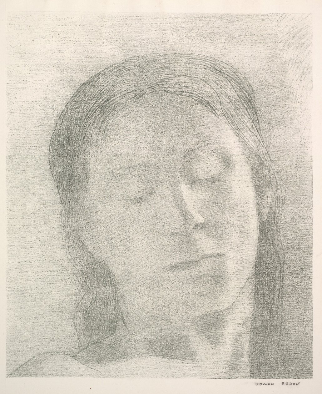 Csukott szemmel, 1890. alkotó: Odilon Redon